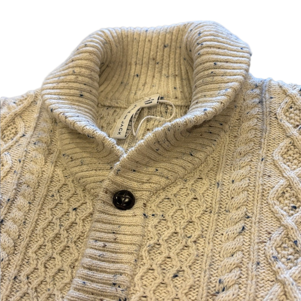 Janie and Jack Kids 7  Cream Cable Knit Cardigan